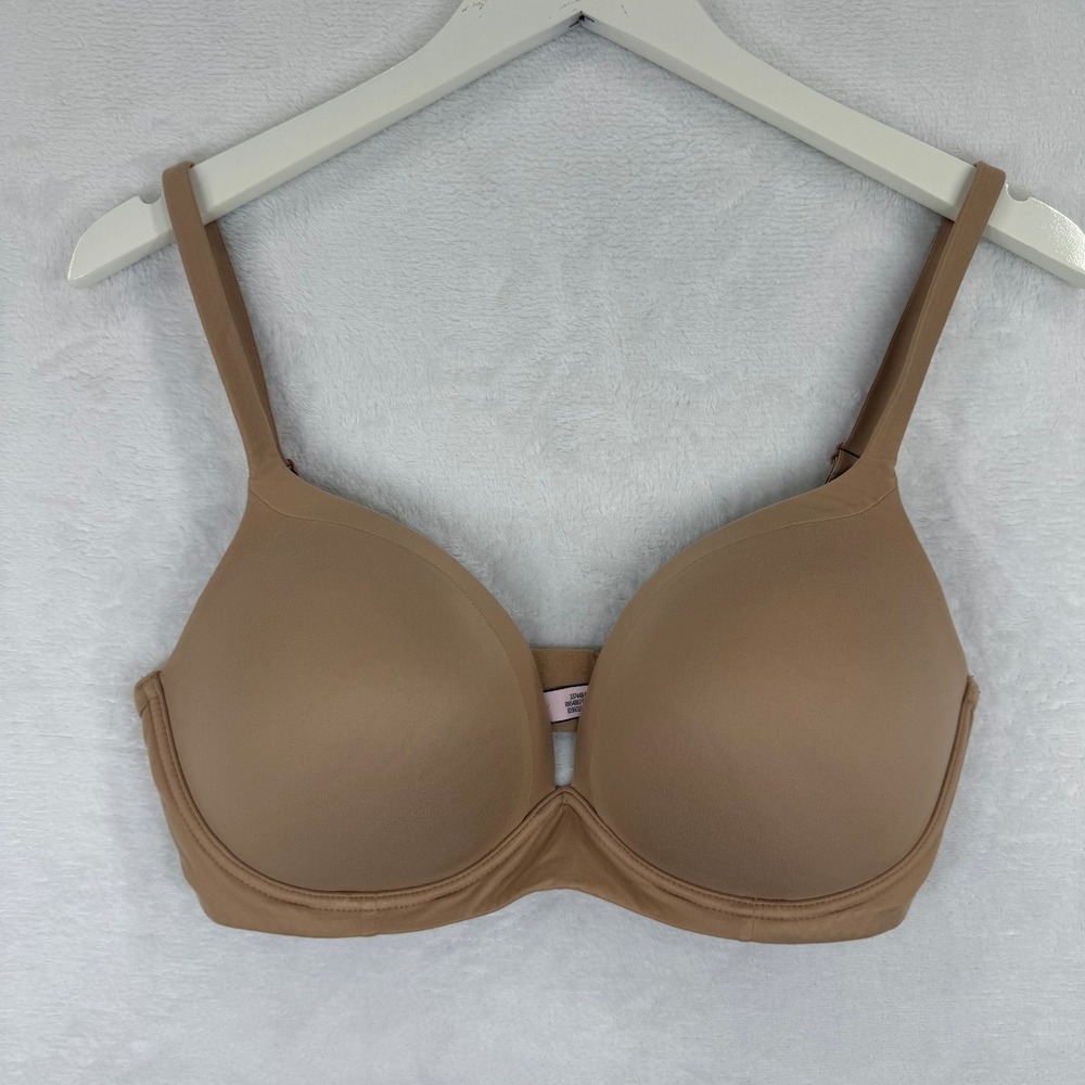 Victoria's Secret Body By Victoria T-Shirt Bra 34DD Beige No Wire Smooth Push Up